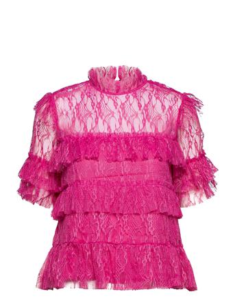 Rachel Blouse Blouses Short-sleeved Vaaleanpunainen By Malina