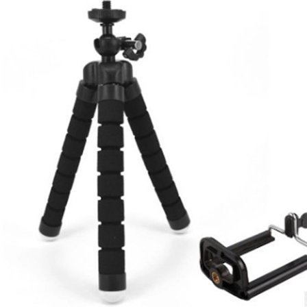 Puhelinteline, kannettava ja säädettävä kolmijalka, kameran kolmijalka musta