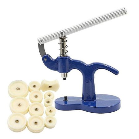 Verktøysett for urkassepresse for lukking av bakdeksel på ur, 12 størrelser former