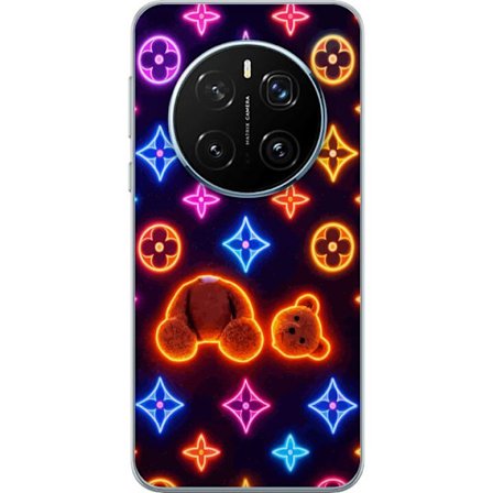 Yhteensopiva Puhelinkuori Honor Honor Magic7 Pro Neonvärisellä ylellisellä kuviolla, jossa hehkuvia nalleja pop-taide-esteetiikassa