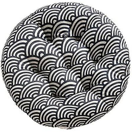 Rund Sædepude Tatami Pude, Stolpude Tyk Stolpude, 100% Bomuld Linned