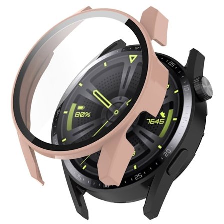Huawei Watch GT 3 (42mm) TPU frame + tempered glass screen protector - Pink