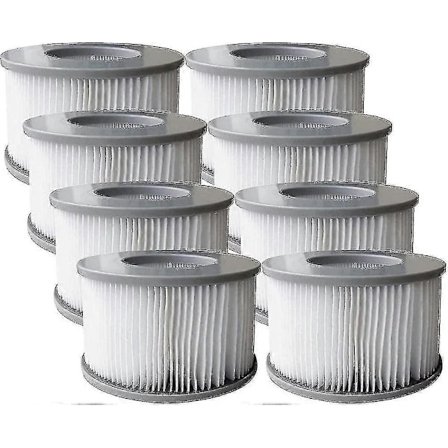 Pakke med 8 erstatningsfilterpatroner for Mspa oppblåsbar pool, Jacuzzi