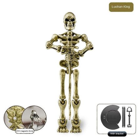 Keskiaikainen luurankonukke-robottitoimintahahmo liikuteltavilla nivelillä, luova poseerattava mallinukke työpöydän koristeeksi stressin lievitykseen