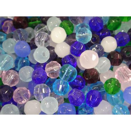 100st Facetterade Glaspärlor 4mm - Blandade Färger Flerfärgad 4 Mm