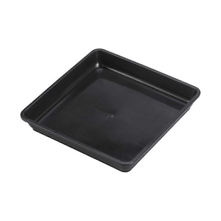 10 STK. Resin Bakke Firkantet Torus Chassis Bakke Husholdnings Indendørs Udendørs Have Pottet Blomsterpotte Vandingsbakke Ornament (Sort)