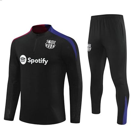 2425 Uusi Barcelona Jalkapallo Pitkähihainen Puoli vetoketju Harjoituspaita Aikuisille Ja Lapsille black 14