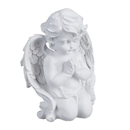 Bedende engel i kunststein_NN