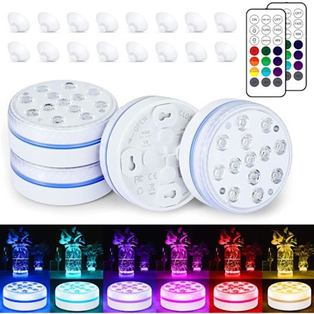 RGB LED Poollampa, Nedsänkbar, 16 Färger, 30-50 Timmar Drifttid, IP68 Vattentät, Kompatibel med (Märke)