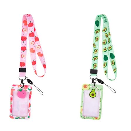 QU) 3-pakning fruktbånd med ID-kortholder, nakkebånd ID-kortholder
