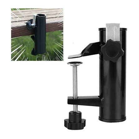 Parasolholder Balkon Gelænder Parasol Støtte Balkon Klemme Støtte til Parasol Bord Tilbehør Fastgørelse til Balkon, Terrasse eller Bord - Balkon-Pa