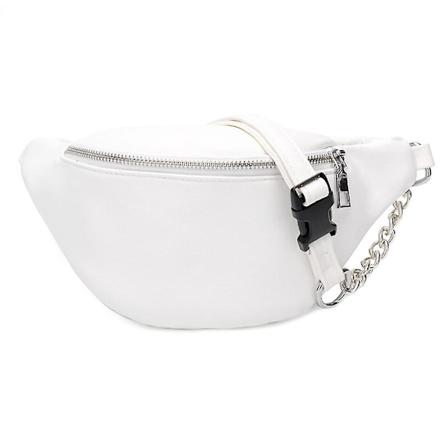 Mode Læder Talje Fanny Pack Brysttaske Telefonpung Med Metal Kæde Til Kvinder