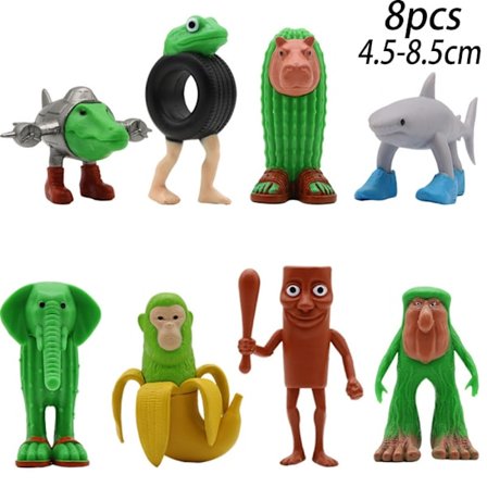 Tungtungsahur Figur Ballerina Cappuccino Action Figur Brainbot Anime Tralalero Tralala Haj Ornament Bevægeligt 3D-trykt legetøj