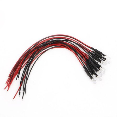 10 kpl DC 24V 18 cm 5 mm Esijohdotettu LED-lamppu Lamppu Emitoi Dio Punainen