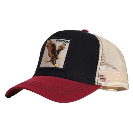 Black Panther Net Keps Baseball Keps-Eagle-Svart Topp Röd Brätte