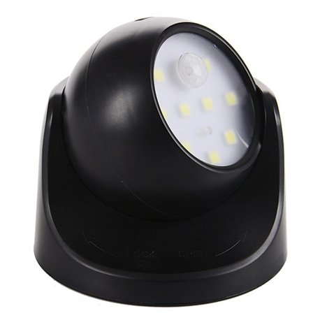 Utomhusvägglampa med rörelsesensor | Utomhus LED-belysning | Sladdlös batteridriven belysning | 360 graders rotation och lutning