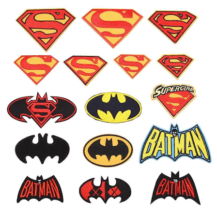 16 Stryge-på-lapper til Hero Superman badges, broderede applikationer