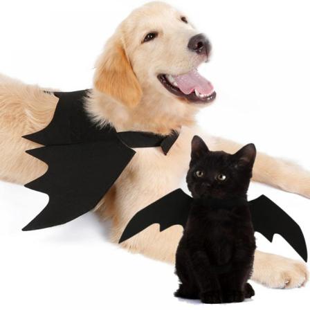 Halloween Black Bat Wing Husdjurskostym För Hund-cosplay Kattvalpar