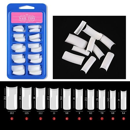 100st/kartong False Nails Tips Hel & Cover Falska Naglar VITA