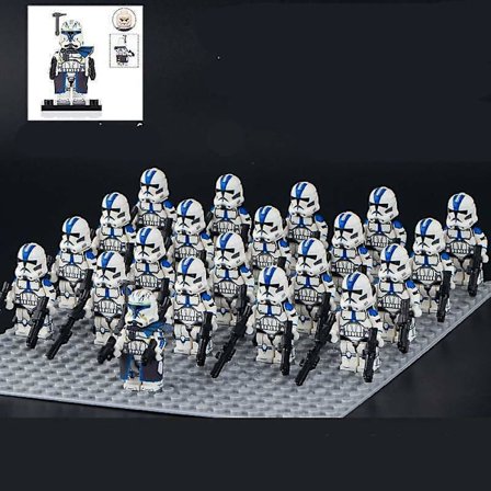 21 stk Star Wars 501st Clone Troopers Rex Minifigurer Barn Leke (Baseplate Inkludert)