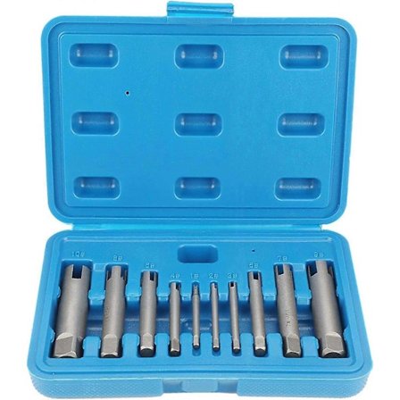 Stål Knækkede Hoved Gevindskærer Afbrudt Skruefjerner Sæt Gevindskærer Ekstraktor Sæt (#C 656g/23.1oz (ti-delt sæt))