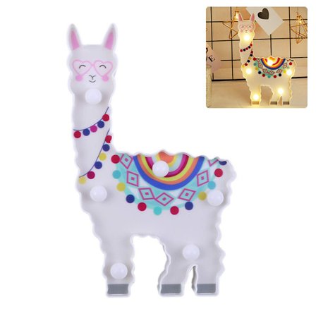 Suloinen alpakka LED-yövalo lapsille, makuuhuoneen koristeelliset pöytävalaisimet hyllylle, olohuoneeseen, makuuhuoneeseen