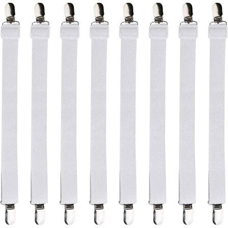 8 st justerbara remhållare, justerbara lakansträckare, justerbara lakansträckare, för lakan, soffa(wh