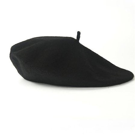 Mote-Beretter i Ull for Kvinner, Vinterhatt, Ensfarget Berett, Damehatt