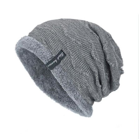Herrar Vinter Varma Slouchy Mössa Oversized Baggy Mössa Fleece Fodrad Stickad Skalle Mössa