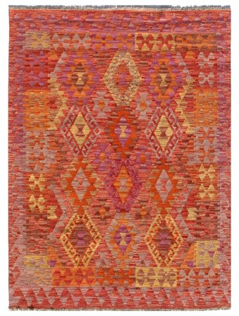 Hand Woven Kilim Afghan Old Style Rug 152X196 Wool Small