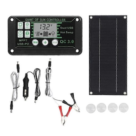 600W solpanelpakke med 100A laderegulator, solopladning kompatibel med udendørs autocamper camping bådtrailersystem