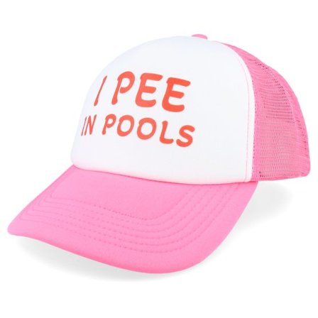 Iconic - Rosa trucker Keps - I Pee In Pools Foam Fluorescent Pink/White Trucker @ Hatstore