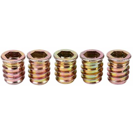 Sett med 5 gjengede innsatser M10 x 20 mm for tre