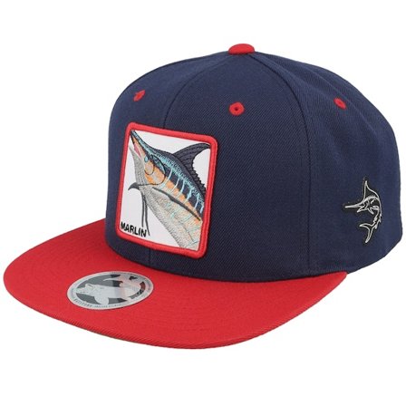 Skillfish - Blå snapback Keps - Marlin Box Classic Navy/Red Snapback @ Hatstore