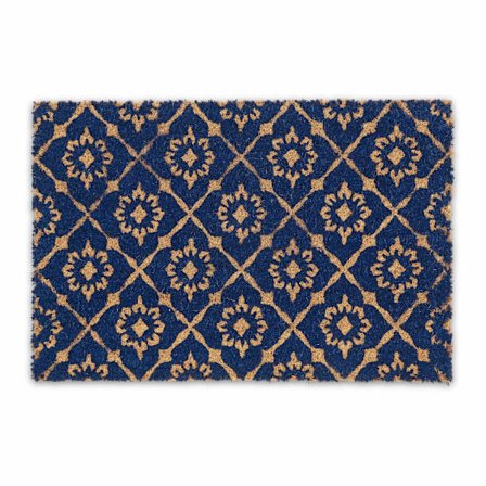 Dørmåtte kokosfiber med blomstermønster