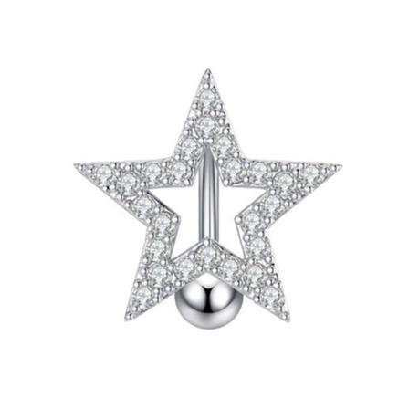 Star Moon Heart Rund Blomma Form Rostfritt stål navel 9