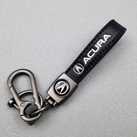 Tilpasset metalbil-logo nøglering - Forretningslæder nøglering vedhæng til mænd Acura Gunmetal Hardware