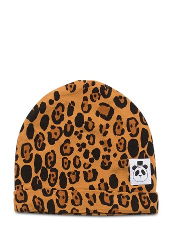 Mini Rodini Basic Leopard Beanie - Beige - 44-46