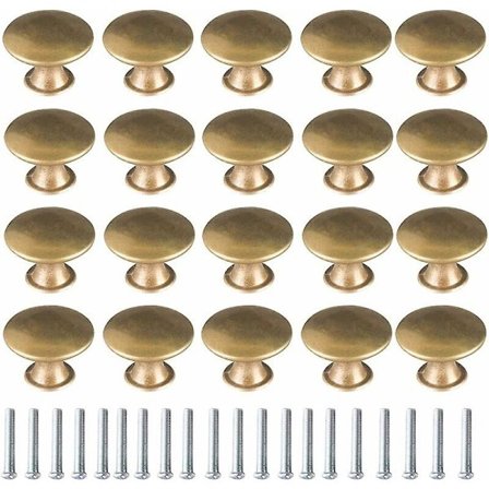 Messing Dørknott 20 Stykker Vintage Messing Knotter Skap Knotter Skuff Dørknotter Skap Håndtak Vintage Skapknott For Skuff Skap Skap