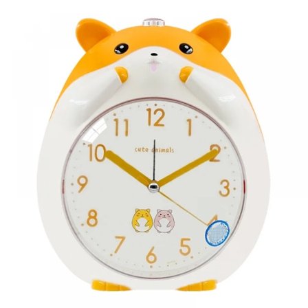 Voksende vekkerklokker for soverom, tegneserie vekkerklokke Hamster vekkerklokke nattlampe, student barn hjemmeinnredning skriveb