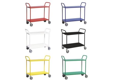 Bordsvagn 2 hyllplan svart - Lyreco - Emballage och lagerutrustning - Lagerutrustning - Vagnar