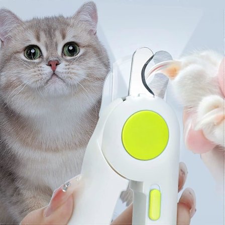 Negleklippere med LED-lys til hunde og katte, neglesakse til katte og hunde, klo-saks med