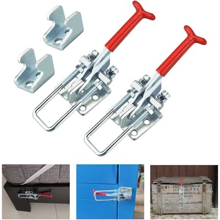 2 stk. Metal Toggle Latch Joiner Toggles Skridsikker Rustfrit Stål Håndtag Latch Trailer Latch Toggle Clamp GH-431 318 kg / 701 lb til Dør, Maskiner,