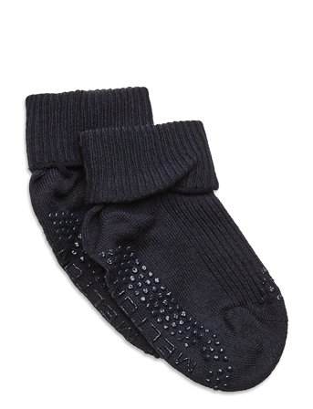 Melton Wool Socks - Anti-Slip - Blue - 23/26