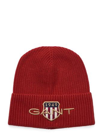 D1. Archive Shield Beanie Accessories Headwear Hats Beanies Rød GANT