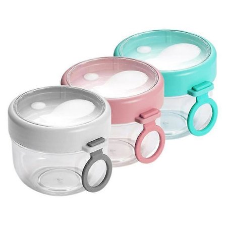 20Oz Behållare för Overnight Oats med Lock och Sked - Portabel Havregrynsfrukostmugg för På Språng
