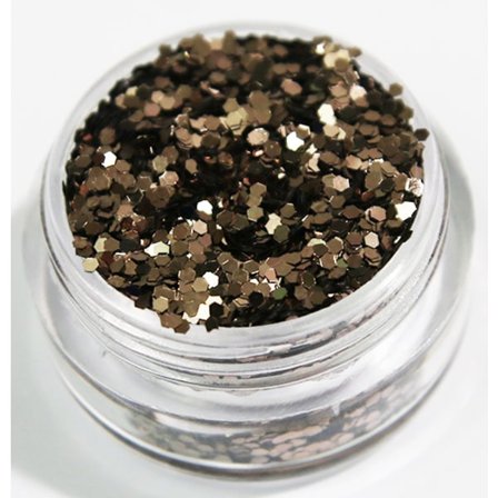 Kynsien glitter - Hexagon - Ruskea - 8ml - Glitter