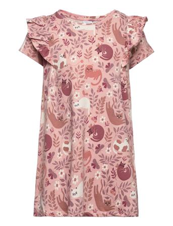 Top Long Frill Ss Aop Cats Dresses & Skirts Dresses Casual Dresses Short-sleeved Casual Dresses Vaaleanpunainen Lindex