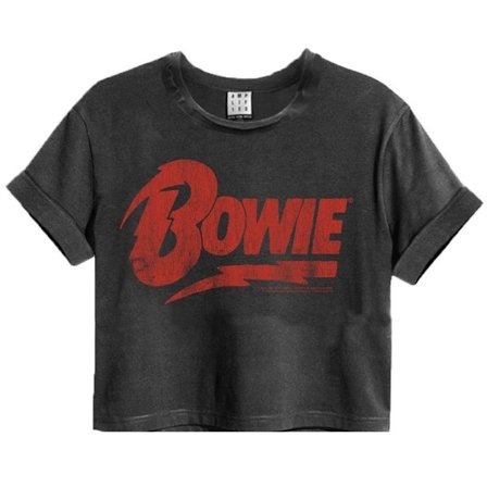 Amplified Womens/Ladies David Bowie Logo Cropped T-Shirt XL Cha