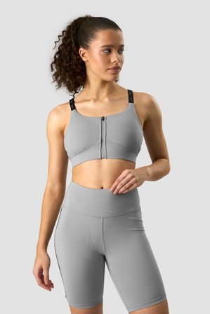 Ultimate Training Zipper Sports Bra Grey